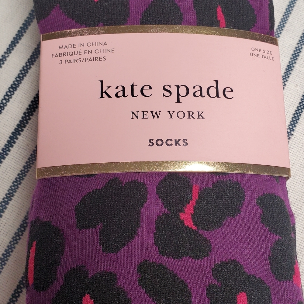 Kate Spade 3 packs socks One size. NWT.